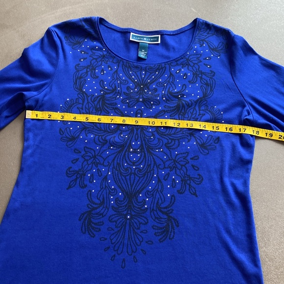Royal Blue Top W/Bling - Picture 3 of 5